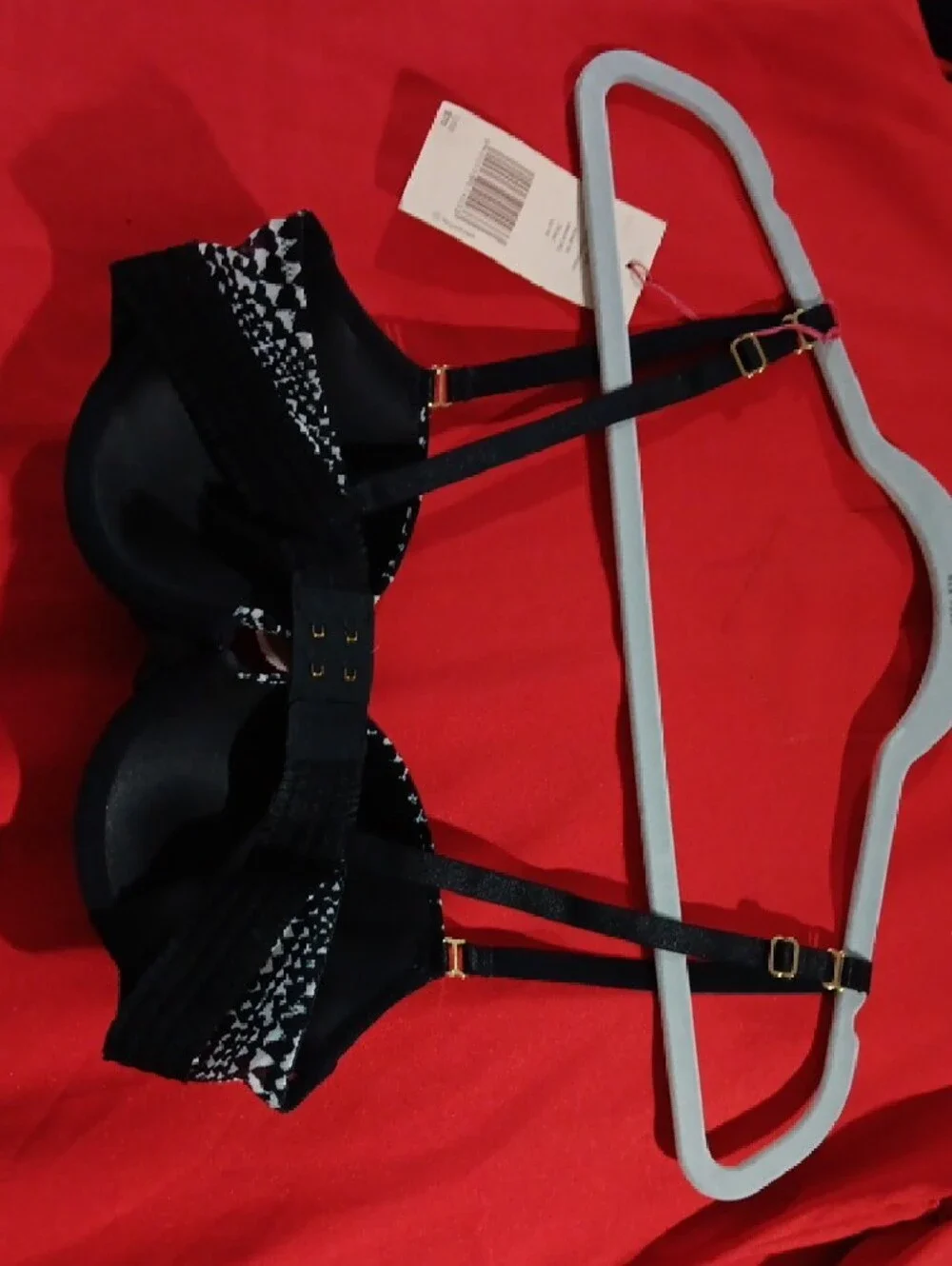 Stella McCartney Black & White Geometric Push-Up Bra - Picture 2 of 5